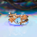 Maple Leaf Moonstone Ring