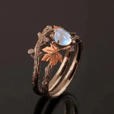 Maple Leaf Moonstone Ring