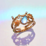 Maple Leaf Moonstone Ring