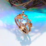 Maple Leaf Moonstone Ring