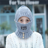 2 in 1 Mask Scarf Knitted Hat