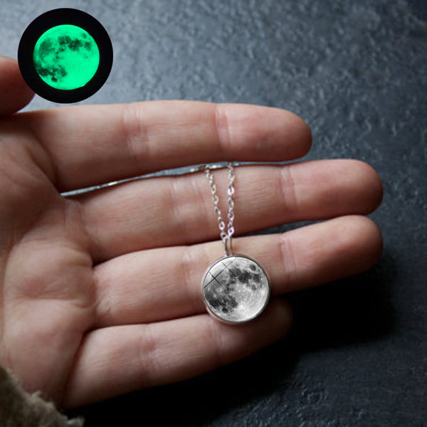 Glow in the sales dark necklace moon