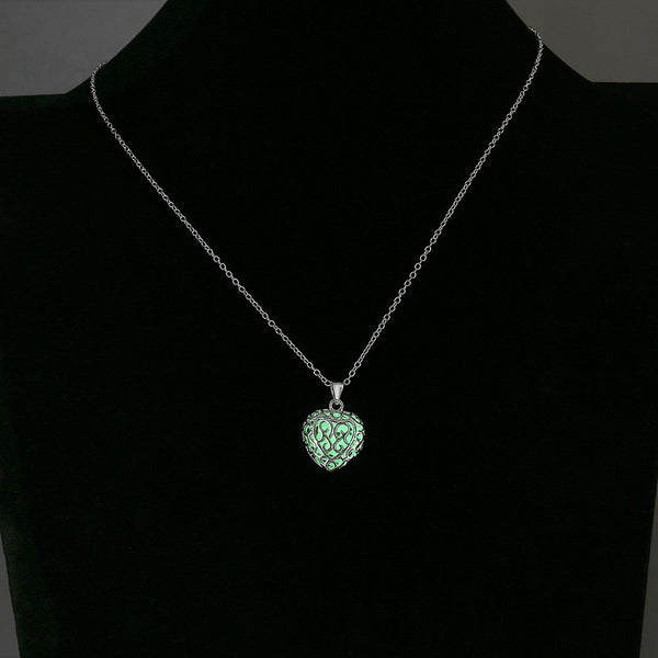 Luminous Hollow Heart Beads Necklace