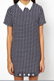 Casual Plaid Dress With Cute Collar