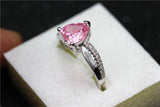 Silver Plated Rainbow Heart Cubic Zirconia Ring