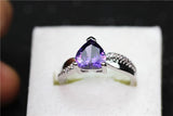 Silver Plated Rainbow Heart Cubic Zirconia Ring