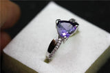 Silver Plated Rainbow Heart Cubic Zirconia Ring