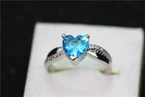 Silver Plated Rainbow Heart Cubic Zirconia Ring