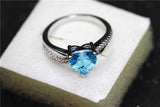 Silver Plated Rainbow Heart Cubic Zirconia Ring