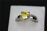 Silver Plated Rainbow Heart Cubic Zirconia Ring