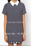 Casual Plaid Dress With Cute Collar