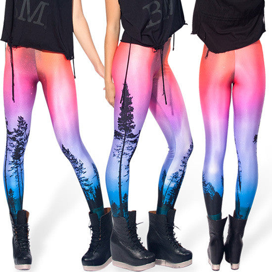 Women Colorful Universe Leggings Galaxy Space Print Leggings – ESS6 Fashion