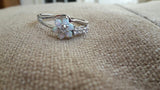 Silver White Fire Opal Flower Ring