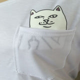 Harajuku Cat In Pocket Long Shirt for Women