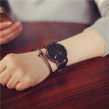 Black and White Unisex Quartz Clock Watch