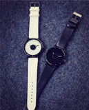 Black and White Unisex Quartz Clock Watch