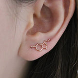 Serotonin Molecule Stud Earrings