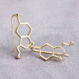 Serotonin Molecule Stud Earrings