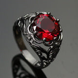 Black Gold Filled Mysterious Ruby Ring