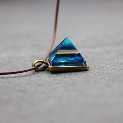 Glowing Magic Crystal Pyramid Pendant