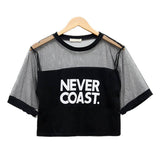 Loose Crop Top T-Shirt Crew Neck