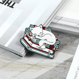 Cat Reading Book Enamel Pin