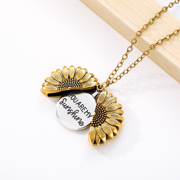 You Are My Sunshine Open Locket Sunflower Pendant (SUMMER SALE)