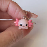 Pink Axolotl Dangle Earrings