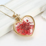 Real Dried Heart Flower Necklace