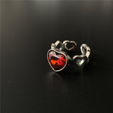 Hollow Heart Zircon Ring