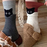 Peekaboo Cat Mid-Calf Socks