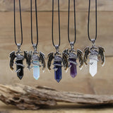 Crystal Hexagonal Quartz Dragon Necklace