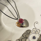 Real Dried Heart Flower Necklace