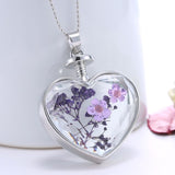 Real Dried Heart Flower Necklace