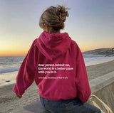 Dear Person Behind Me Hoodie With Kangaroo Pocket Pullover