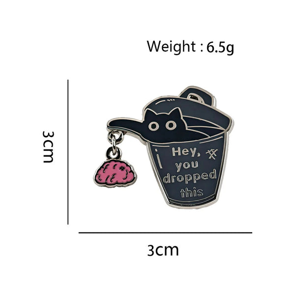 Hey You Dropped This Brain Brooches Pin