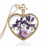 Real Dried Heart Flower Necklace