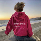 Dear Person Behind Me Hoodie With Kangaroo Pocket Pullover