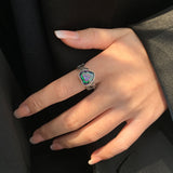 Hollow Heart Zircon Ring