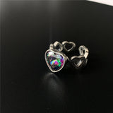Hollow Heart Zircon Ring