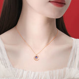 Shiny Moonstone Star Pendant Necklace