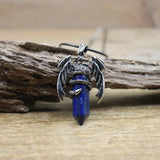 Crystal Hexagonal Quartz Dragon Necklace
