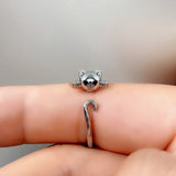 Crystal Zircon Cat Ring