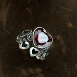 Hollow Heart Zircon Ring