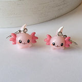 Pink Axolotl Dangle Earrings