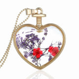 Real Dried Heart Flower Necklace