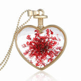 Real Dried Heart Flower Necklace