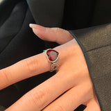 Hollow Heart Zircon Ring