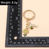 Bee Honeycomb Flower Key Ring Garden Key