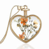 Real Dried Heart Flower Necklace